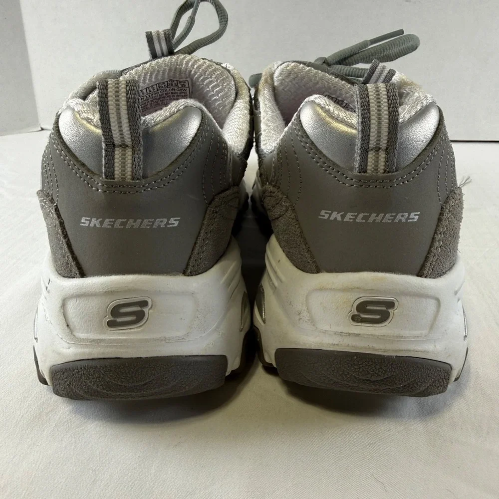 Skechers D' Lites 11936W Gray Casual Cushioned Shoes Sneakers Women's Size 9.5